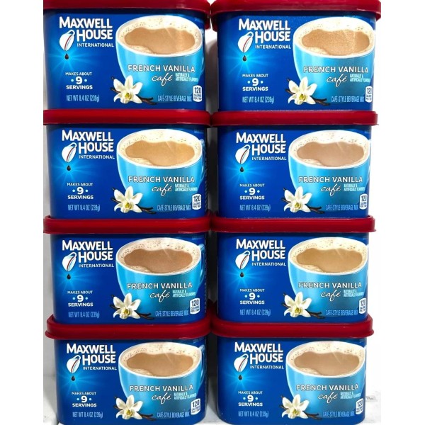 Maxwell House International French Vanilla Latte Cafe 8.4oz(Pack of 8)~5/1/2025