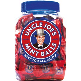 Uncle Joe's Mint Balls | Handcrafted British Candy | with Peppermint Oil | Long Lasting & Breath Refreshing Minty Flavor | Individually Wrapped Hard Candy | 28.30 Oz (800g) Jar