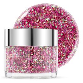 EODCI 1 Oz Sequins Glitter Red Green Nail Dip Powder, Odor-Free and Long-Lasting, No Needed Nail Lamp Curing, Dipping Powder French Nail Art Starter Manicure