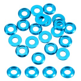 MECCANIXITY Arandelas Cónicas M5 De Cabeza Avellanada, Diámetro Del Agujero 5mm/0.2" Arandelas De De Cabeza De Copa De Aluminio Para Tornillos RC/FPV/PC Mecánicos Pcs, 20 Pcs(Azul Cielo)