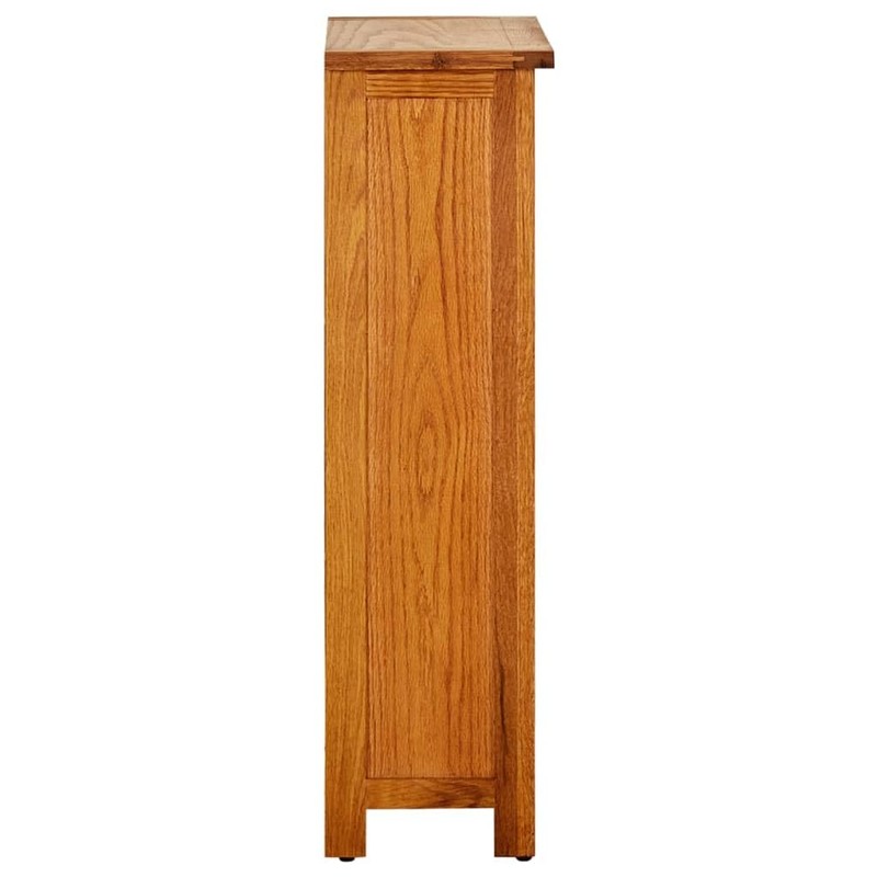 vidaXL Bookcase, Freestanding, 3-Shelf, Brown, Solid Oak Wood and MDF,