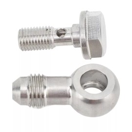 Unbranded AN4 Banjo Bolt with washers Kit M8x1.0 Thread - Stainless Steel Plumbing Fitting