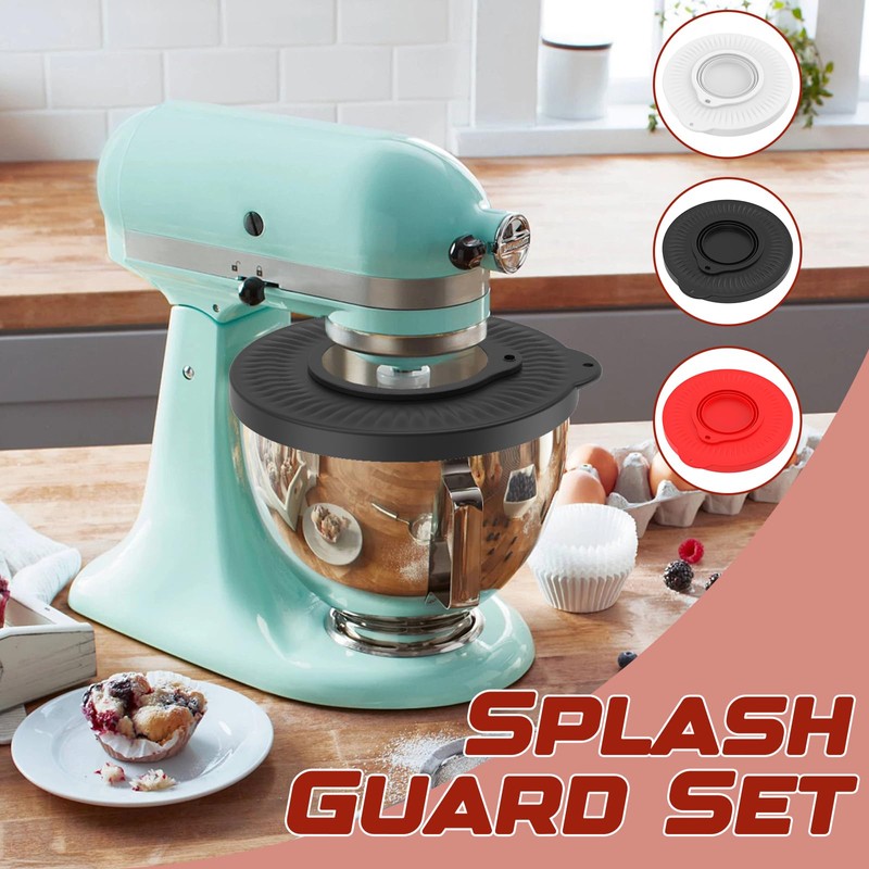 3 Pcs Silicone Mixer Bowl Cover Compatible with KitchenAid 4.5-5