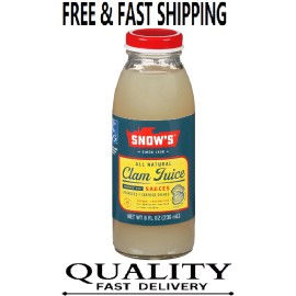 Snow's All Natural Clam Juice, 8 oz Bottle - Gluten Free, 8 Fl Oz (Pack of 1)