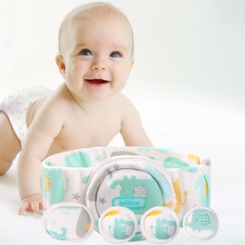 lefeke Umbilical Hernia Belt Baby Belly Button Band, Newborn Belly Wrap Truss, Infant Abdominal Binder for Children Kids, Adjustable Navel Belly Band Support Cord Concavity Pads Pattern-02(L)