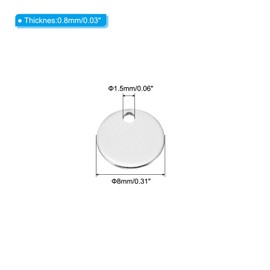 PATIKIL 8mm Steel Disc, 200pcs Round Metal Stamping Blanks Tags Circle Metal Plate DIY for Laser Engraving Stamping Magnetic Mount Jewelry Making, Silvery