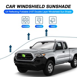 KUST Windshield Sun Shade for 2016-2023 2024 2025 Toyota Tacoma Accessories 2Dr 4Dr Pickup Truck Custom Fit Sunshade Window Sun Visor Protector Foldable Blocks UV Rays Keep Your Car Cooler