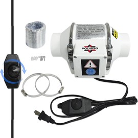 Powerful 3 Inch Inline Duct Ventilation Fan AC Vent Blower Exhaust Fan w/ 1.5M Pipe, Enhanced Air Flow, Low Noise for 3D Printer Enclosure, Laser Engraver Cover,Resin, Greenhouse Ventilation Equipment