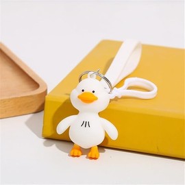 xutao Cute Duck PVC Keychain Cartoon Animal Keychain for Backpack School Bag Pendant DIY Gift Accessories, multicoloured