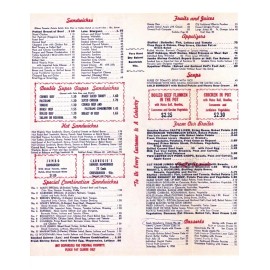 CARNEGIE DELICATESSEN NEW YORK LUNCH COUNTER MENU 8.5x11 GLOSSY REPRINT VINTAGE
