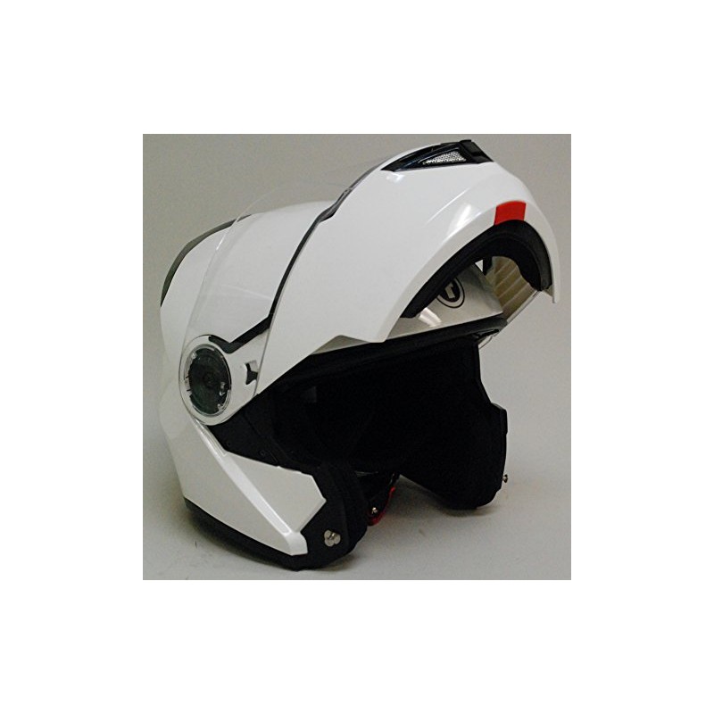 TORC T27 Full Face Modular Helmet with Blinc Bluetooth (White,
