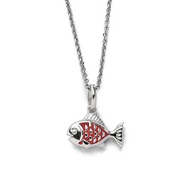 DUR K2739 Women's Necklace Fish 2.0 Coral 925 Silver Length Approx. 420 mm, Sterling Silver