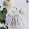 4-Piece Pastel Rose Lace Dress for 5.9-6.7"(15-17cm) Dolls,Includes Dress,Straw Hat,Rhinestone