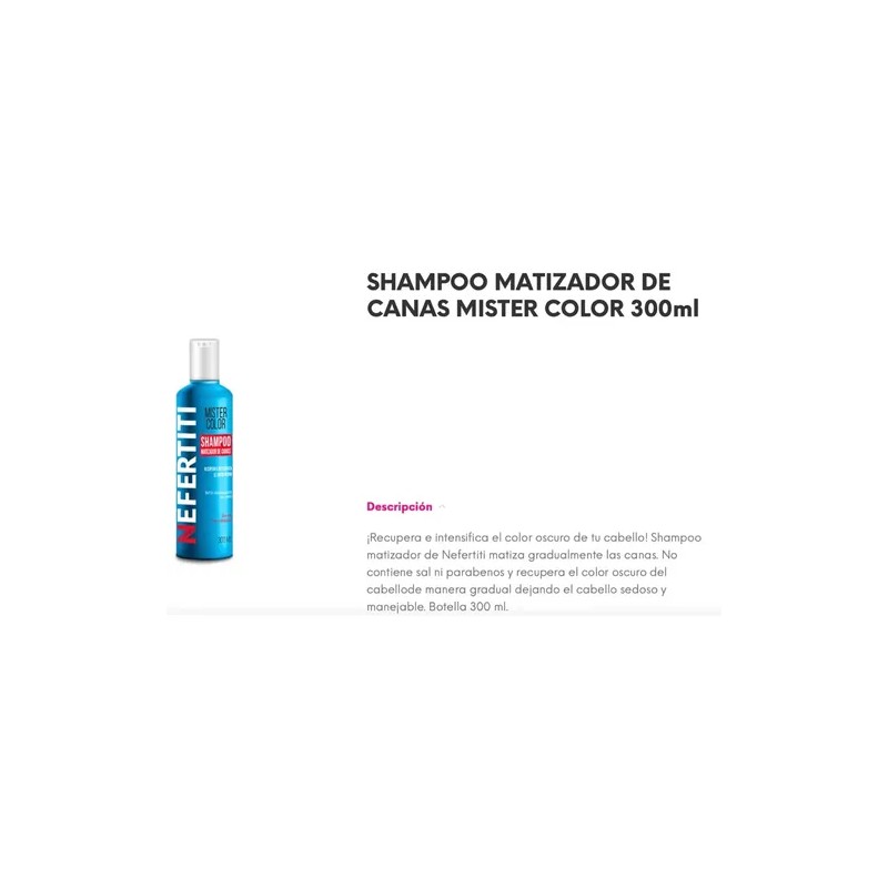 Nefertiti Mister Color Shampoo Matizador De Canas 300ml