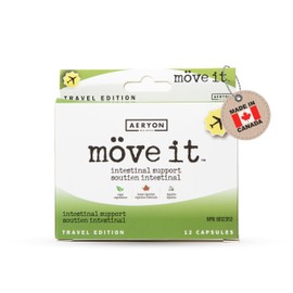 Möve it Travel All-Natural Laxative Free Stool Softener by Aeryon Wellness | IBS Relief with Digestive Enzymes | Provides Bloating Relief, Restores Gut health | Natural Colon Cleanser | Laxatives for Constipation |Travel Pack 12 Capsules