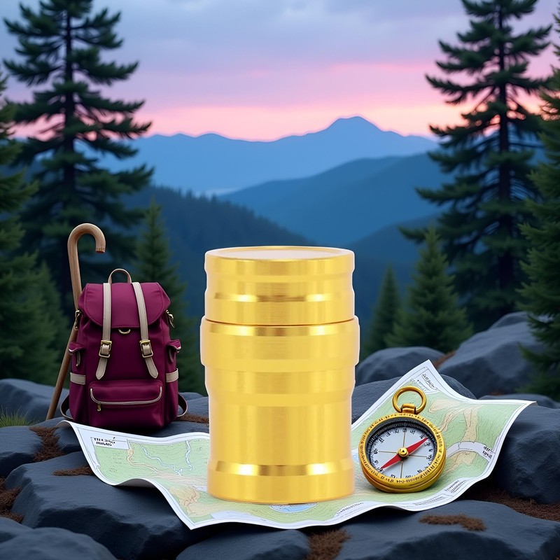 Gold Portable Metal Mini Alcohol Lamp, 10ml Liquid Lighter Stoves
