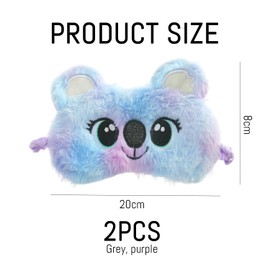 OVDGWC Two Koala Sleep Eye Masks, Cute Cartoon Eye Masks, Soft Plush Shading Eye Masks, Ordinary Men and Women, Interesting Sleep Eye Masks, Nap Eye Masks