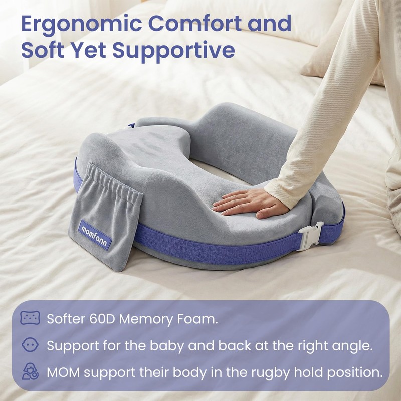 MOMFANN Nursing Pillow for Breastfeeding, 60D Firm Memory Foam