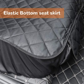 URPOWER Dog Car Seat Cover for Front Seat, Waterproof Pet Car Seat Protector with Pocket & Elastic Skirt, Non-Slip Dog Bucket Seat Covers for Cars, Trucks & SUVs