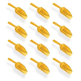 Super Z Outlet 5.5" Mini Acrylic Plastic Kitchen Scoops for Weddings, Candy Dessert Buffet, Ice Cream, Protein Powders, Coffee, Tea (Gold)