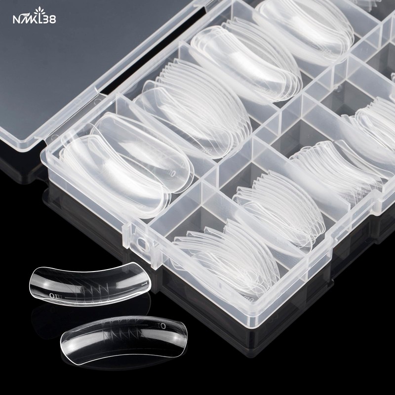 NMKL38 150Pcs Dual Forms Full Cover Nail Tips Upper Arched