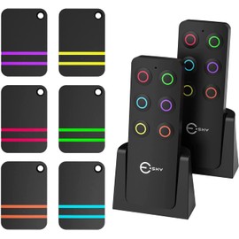 Schlüsselfinder, Esky Key Finder mit 2 RF Sender, schlüsselfinder anhänger mit 6 Empfängern, Haustier Tracker, Wallet Tracker klein, Geschenk für Eltern, Geburtstag, Weihnachten, Vatertag, Muttertag