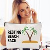 ZUYUROU Funny Makeup Bag for Women, “Resting Beach Face Cosmetic