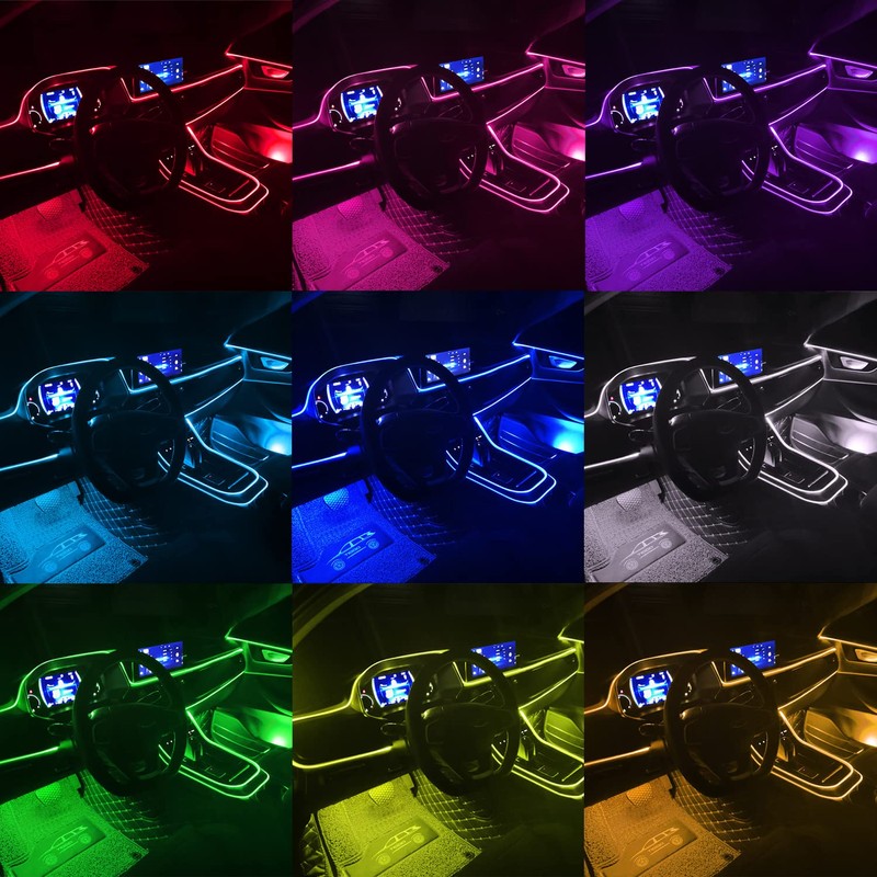 Jushope Car LED Lights, Interior Car Lights with Wireless APP/RF