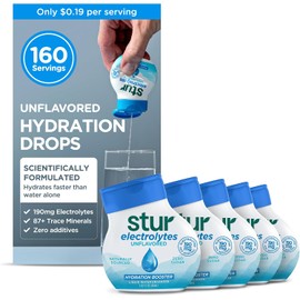 Stur Gotas De Electrolitos Minerales Traza Para Una Hidratación Instantánea Sin Azúcar Ni Edulcorantes Cero Calorías Potenciador De Agua Líquida Sin Sabor Apto Para Veganos Y Keto 5 Botell