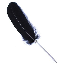 Black Ink Feather Quill Ballpoint Pen