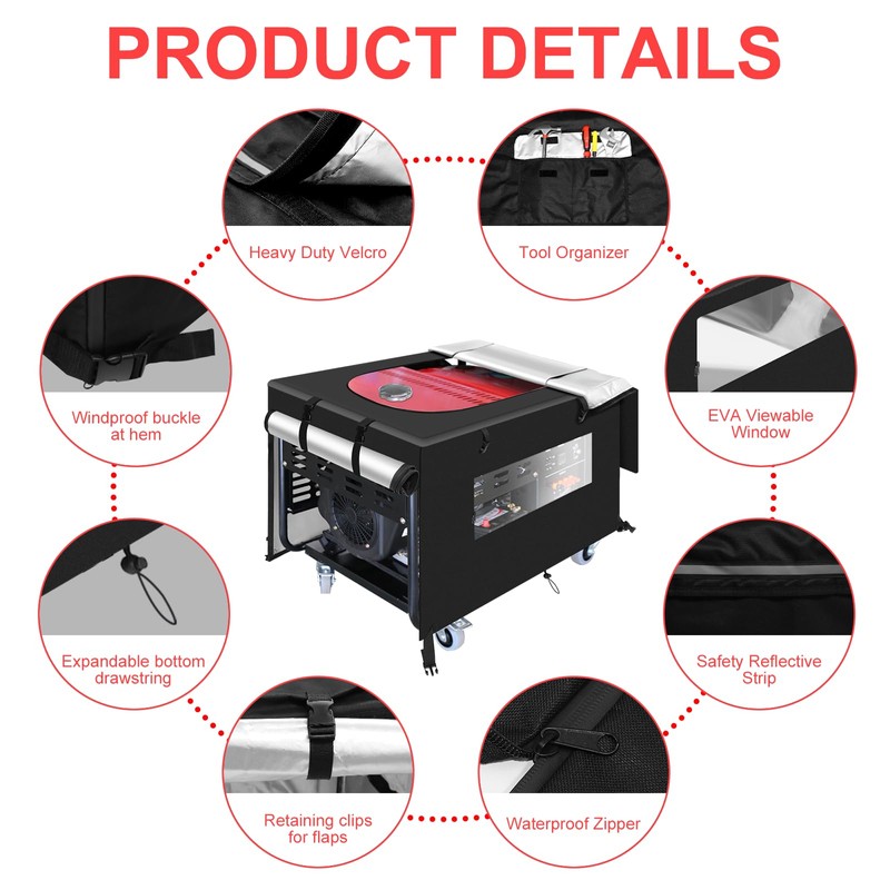 Generator Covers while Running, 32''L×24''W×24''H, Waterproof Generator Covers for Outside