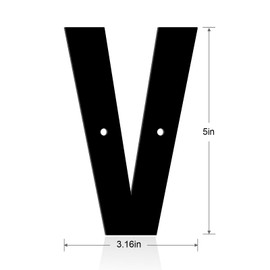 Ya_chtttwo Aluminum Numbers and Letters - Black Metal Door Numbers - Outdoor Metal Address Plate (5" V)