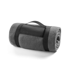 FUN FAN LINE - Mountain Polar Fleece - Soft Blanket - Anti-Pilling Technology and Carrying Handle with velcro closure - Ideal for Traveling or Camping - 130 x160cm (Grey)