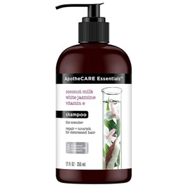 ApotheCARE Essentials Shampoo - The Mender - Coconut Milk, White Jasmine, Vitamin E - Net Wt. 12 FL OZ (355 mL) Per Bottle - Pack of 3 Bottles