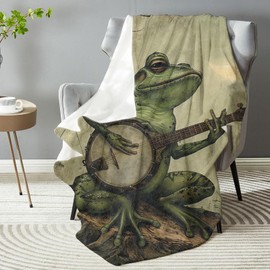 dhakalrlde for Funny Frog Throw Blanket - Plush, Soft&Comfy Flannel Blanket - Lightweight Blanket for Couch, Bedroom, Travel, Bed 50in×40in