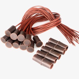 Gebildet 10pcs Brown Security Contact Sensor Window Door Alarm Magnetic Reed Switch Magnet Nearby - Connect Circuit Magnet Removed - Break Circuit