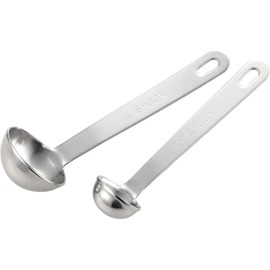 Yoshikawa Made in Japan Measuring Spoon, Cooking Iroha Thick Plate Measuring Spoon, Tablespoon and Teaspoon, YJ2766, Silver