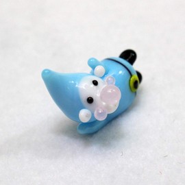 Folkart Cute Handmade Glassware Snow White 7 Dwarfs Light Blue CKK535