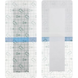 25 Pcs Waterproof Shower Protector Bandage 4"x8" for Post Knee Replacement Hip Surgery Long Surgical Incision Adhesive Larger Wounds Cover Island Dressing Bordered Gauze