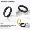 Bestyle Black Engagement Rings for Women, Dainty Girl's Slim Dome