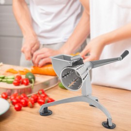 Manual Vegetable Cutter, Multifunctional Hand Crank Fruits Cutter 5 Blades Cheese Grater Handy Kitchen Tools Portable Nuts Food Slicer for Domestic Commercial Hotel Restaurant