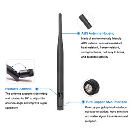 ALMOCN 2PCS 915MHz LoRa Antenna 5dBi Gain Omni-Directional SMA Male Connector + 2PCS IPEX Extension Cable for LoRa Development Board, Security Monitoring, Smart Home