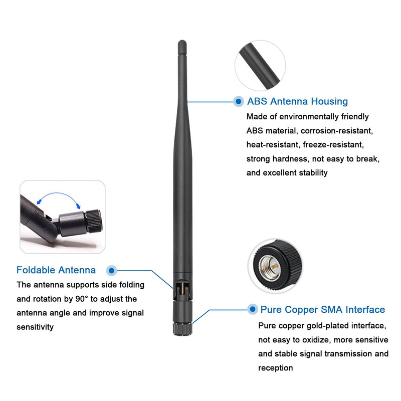 ALMOCN 2PCS 915MHz LoRa Antenna 5dBi Gain Omni-Directional SMA Male