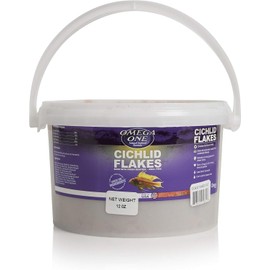 OMEGA ONE CICHLID FLAKES WHOLE SEA FISH FOOD 12 OZ BUCKET