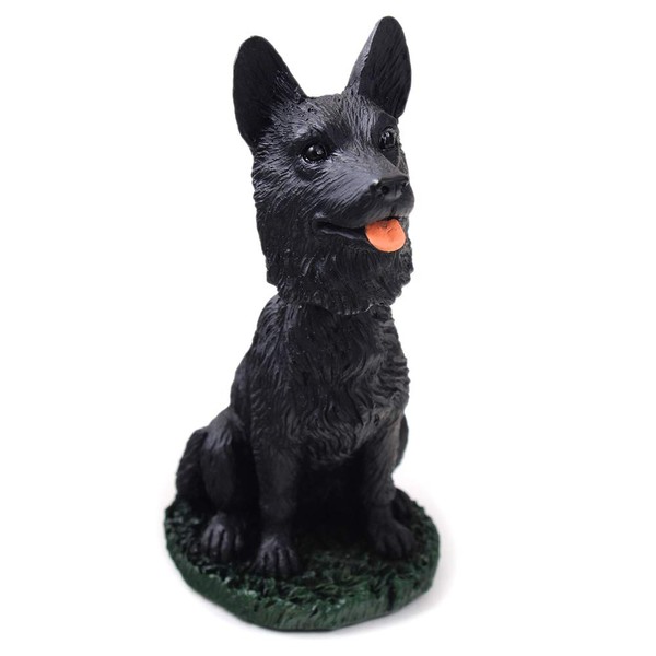 Animal Den German Shepherd Black Dog Bobblehead Figure for Car Dash Desk Fun Accessory