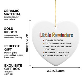 Mental Health Gift for Women Little Reminders Positive Quote Ceramic Ornament Keepsake Sobriety Gifts Encouragement Gifts Positive Gifts Inspirational Gifts for College Friend