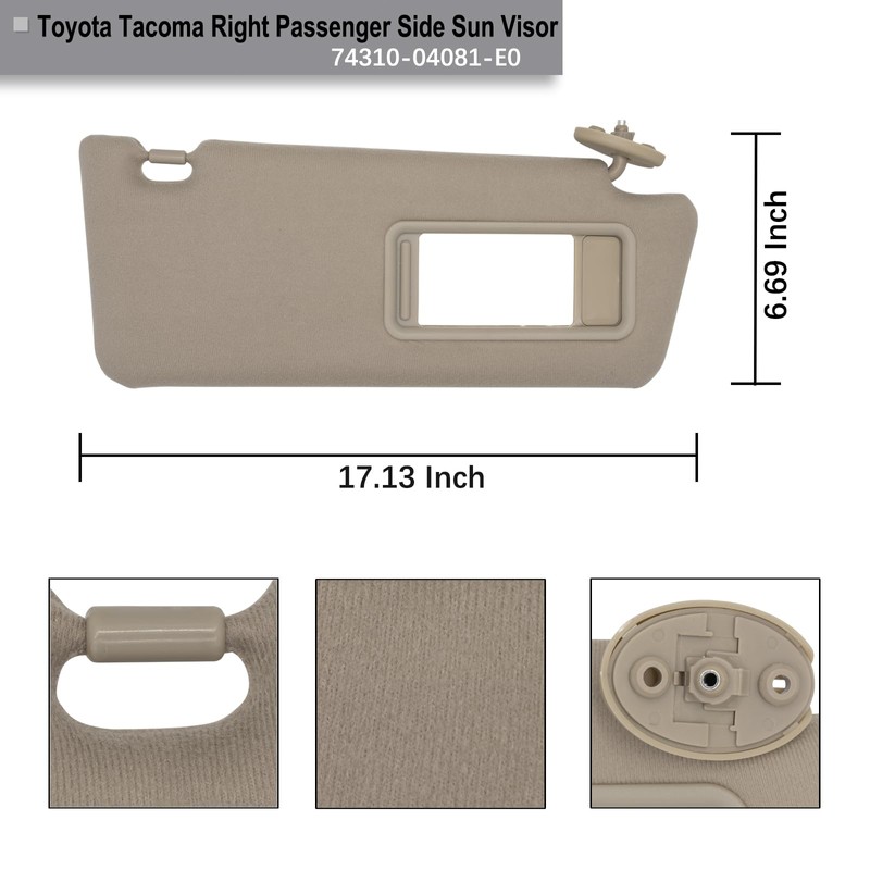 NHILES Left Driver & Right Passenger Side Sun Visors Compatible