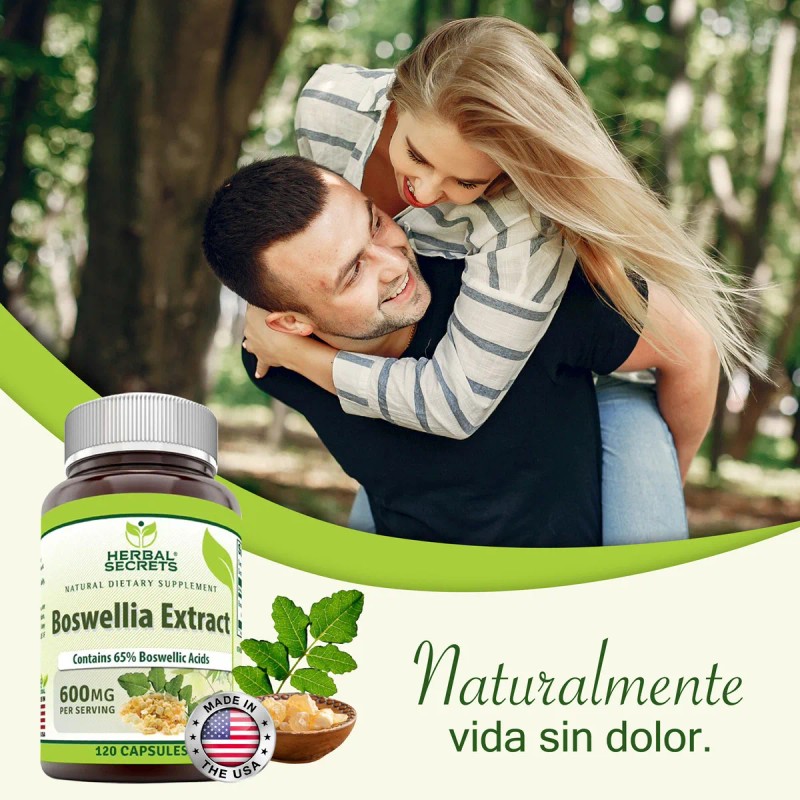 Herbal Secrets Boswellia Extract Serrata 600mg 120 Cápsulas Sabor Sin