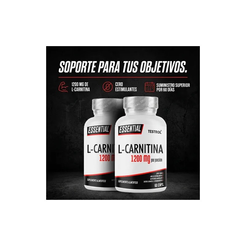 L Carnitina 1200 mg L-Carnitine Tartrate Supplement, 60 Capsules