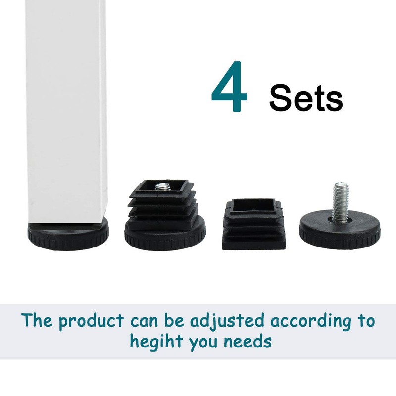 uxcell Adjustable Leveling Feet 25 x 25mm Square Inserts Furniture